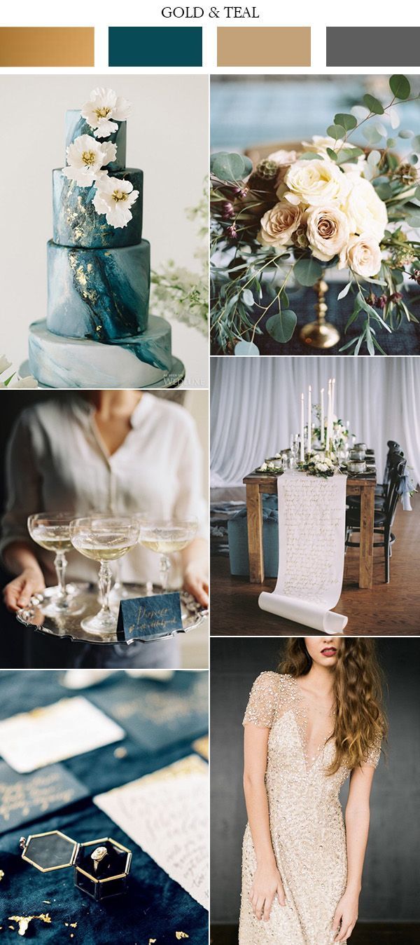 a collage of different wedding colors and details