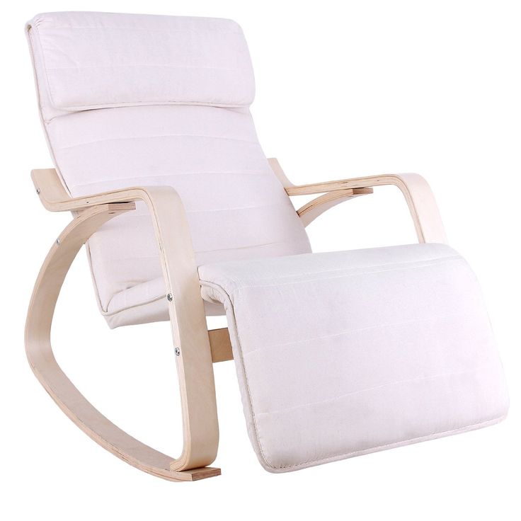 the reclining chair is white and has no wheels