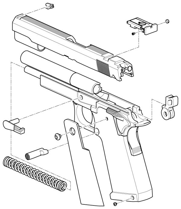 Technical Illustrations by Vadim Rybakov, via Behance Homemade Shotgun, Technical Illustrations, Technical Illustration, Metal Working Projects, Industrial Design Sketch, Woodworking Workshop, Technical Drawing, Art