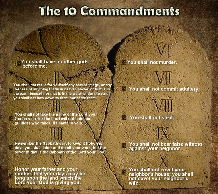 the ten commandments are written on two heart - shaped pieces of stone with roman numerals