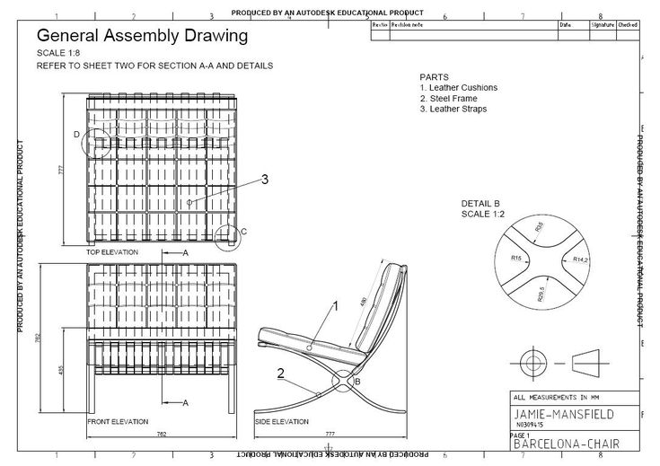 a drawing of a chair with measurements for the seat and backrest, as well as other drawings