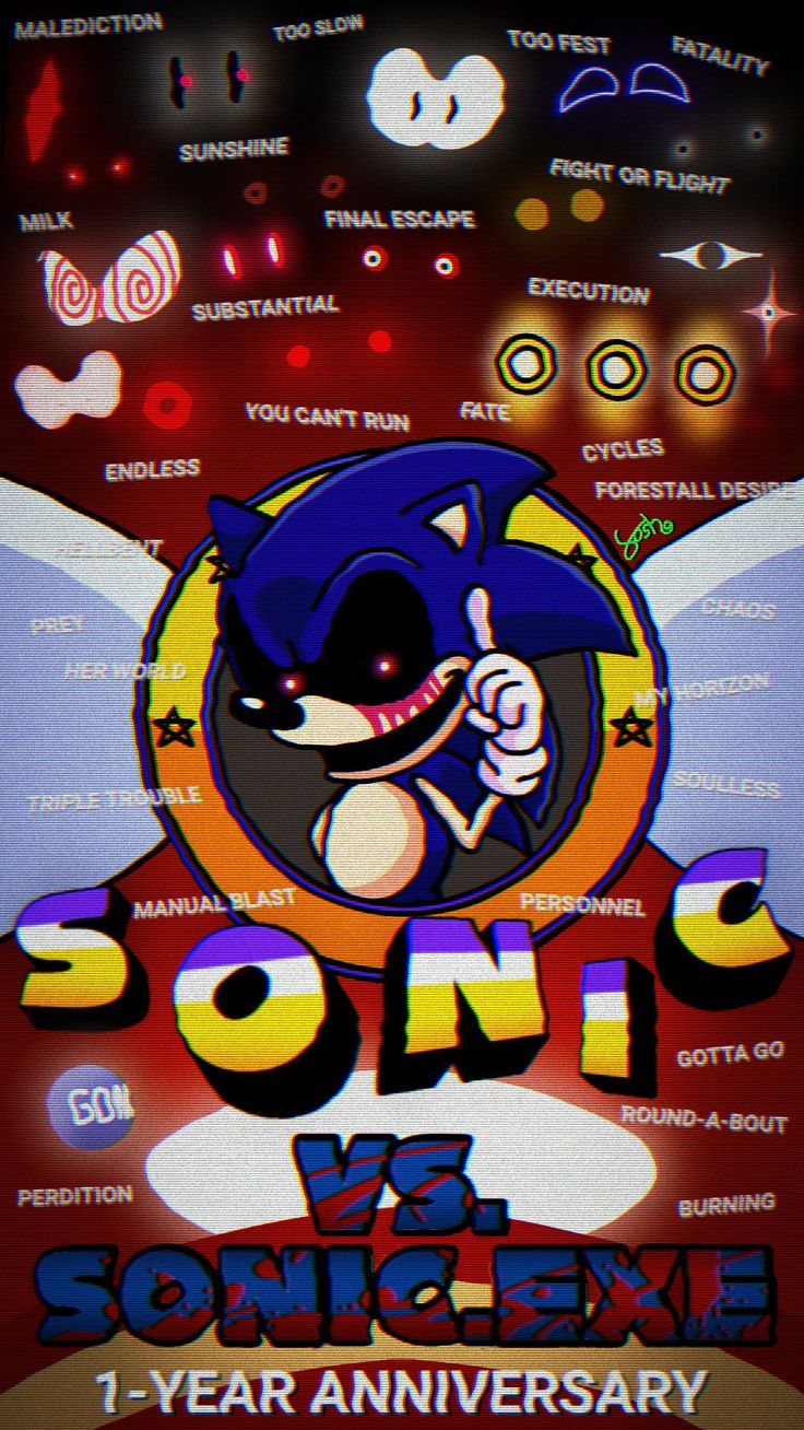 sonic the hedgehog logo on top of an advertisement for sonic k1's 1 - year anniversary