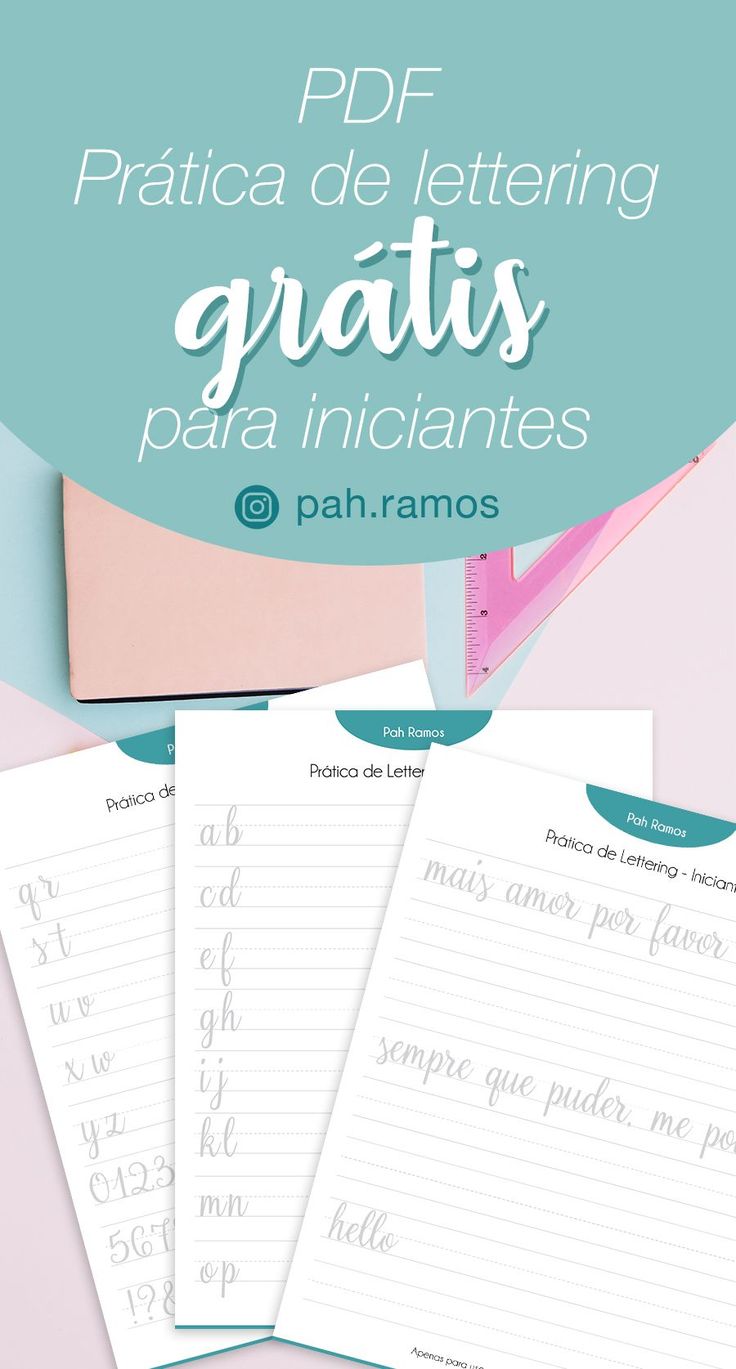 Pah Ramos Alfabeto Lettering, Cursive Practice Sheets, Lettering Frases, Calligraphy Worksheet, Cursive Practice, Learn Hand Lettering, Handwriting Practice Sheets, Lettering Guide, Free Handwriting