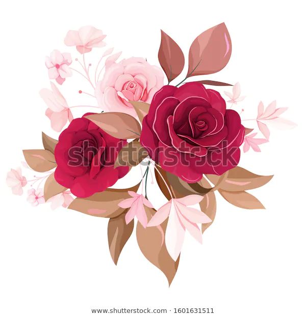 Flower Bouquet Vector Floral Decoration Illustration Stock Vector ...