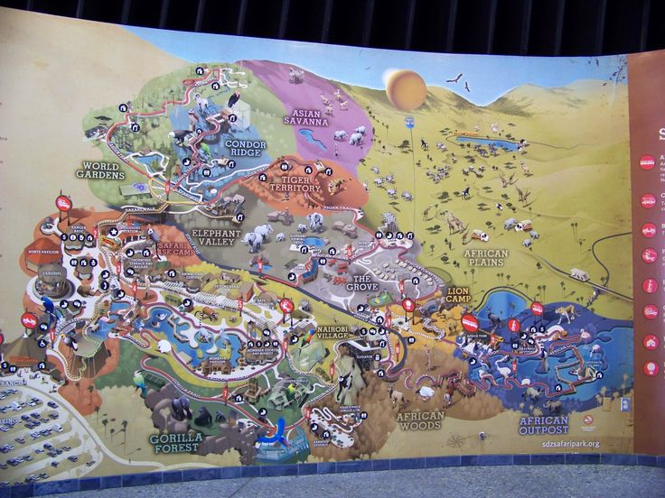 a map of the disneyland world with all its parks and attractions on it's side