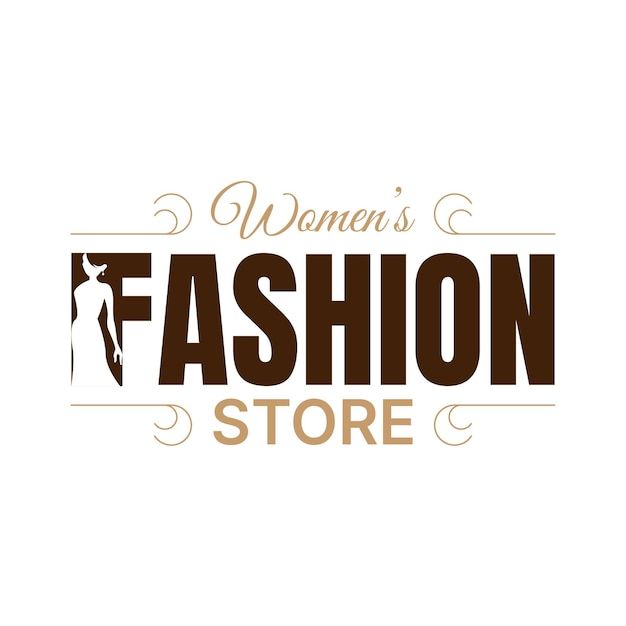 the women's fashion store logo is shown in brown and tan colors on a white background