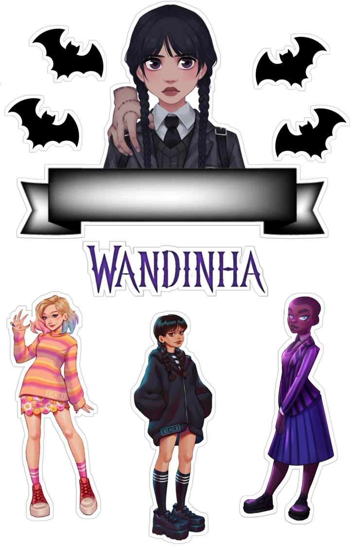 Topper de bolo Wandinha Adams Wednesday Addams Party Ideas, Wednesday Addams Party, Wednesday Addams Outfit, Diego Go, Scrapbook Letters, Addams Family Wednesday, Barbie Paper Dolls, Cake Banner Topper, The Addams Family