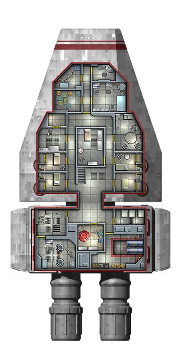 a cutaway view of the inside of a spaceship with all its components in it