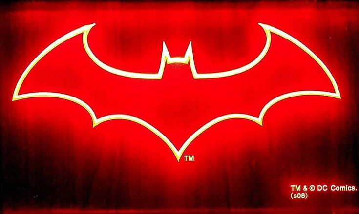 a red neon sign with a batman symbol on it