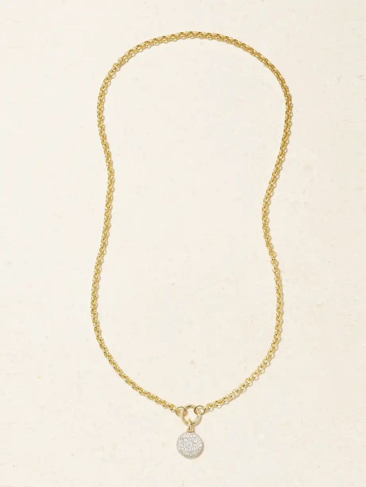 LUCY DELIUS 14-karat gold diamond necklace | NET-A-PORTER Gold Timeless Locket Necklace For Formal Occasions, Timeless Gold Locket Necklace For Formal Occasions, Heirloom Yellow Gold Necklace For Everyday, Everyday Heirloom Yellow Gold Necklace, Formal 14k Gold Pendant Locket Necklace, Timeless Yellow Gold Toggle Necklace Gift, Timeless Yellow Gold Toggle Necklace As Gift, Timeless Jewelry With Cable Chain And Round Pendant, Classic Formal Charm Necklace With Cable Chain