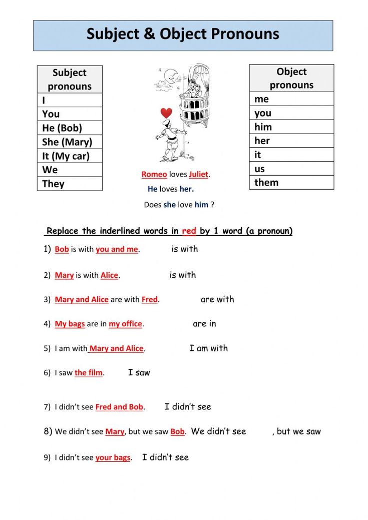 Subject and Object Pronouns interactive exercise for Elementary ...