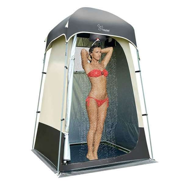 Vidalido Outdoor Shower Tent  | 13 Best Shower Tents Reviewed - Ozark vs Stansport vs Wolfwise | The Tent Hub  #showertent #tents #camping #thetenthub Camp Toilet, Outdoor Camping Shower, Portable Outdoor Shower, Toilet Tent, Zelt Camping, Solar Shower, Portable Shelter, Camping Shelters, Outdoor Toilet