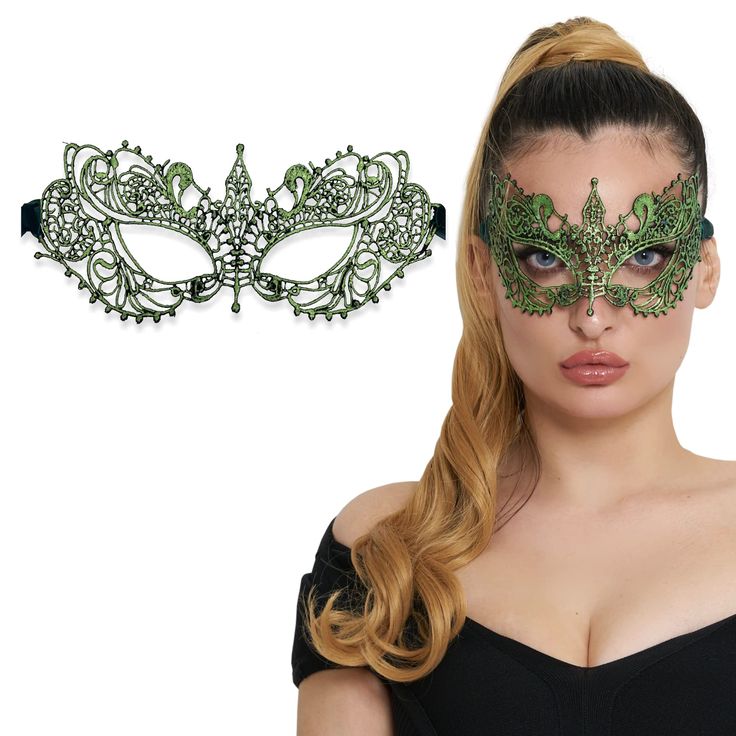 PRICES MAY VARY. Elegant Design: These masquerade masks are a must-have accessory for any formal event or party, adding a touch of sophistication and mystery to your outfit. The intricate lace pattern and beautiful colors make them a show-stopping accessory that is sure to turn heads and make you feel like a true queen Comfortable Fit: We know that comfort is just as important as style, which is why these masks are made from lightweight and breathable materials that feel great against your skin. Gothic Masks For Halloween And Masquerade, Fantasy Eye Mask For Costume Masquerade, Fantasy Eye Mask For Masquerade Costume, Carnival And Halloween Costume Mask, Fantasy Eye Mask For Halloween Masquerade, Halloween Masquerade Eye Mask, Fantasy Masquerade Eye Mask Costume Accessories, Halloween Eye Masquerade Mask, Halloween Eye Mask For Costume