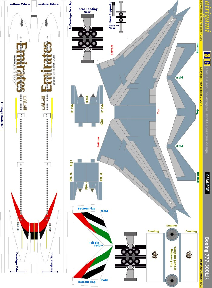 the paper model of an airplane is shown