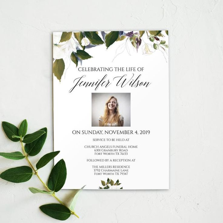 This item is unavailable | Etsy | Funeral invitation, Celebration of ...