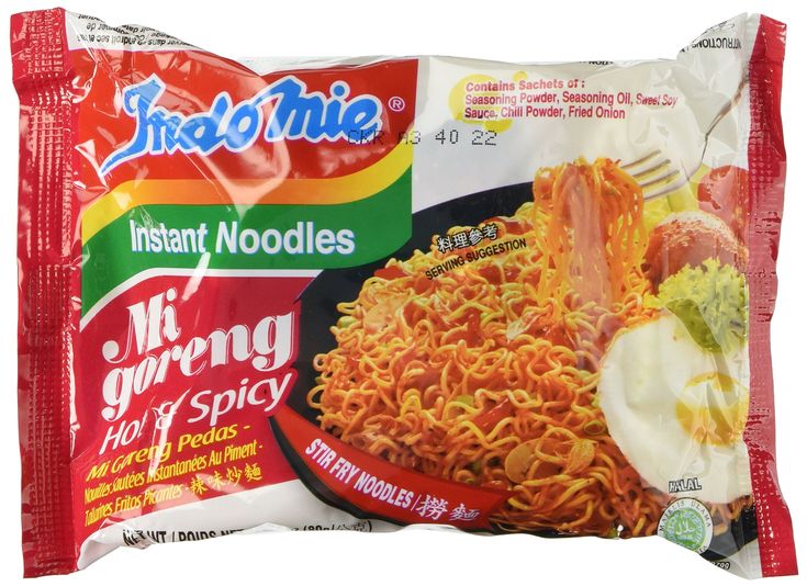 a bag of instant noodles with meat and vegetables