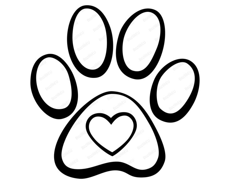 Heart Paw Print SVG, Dog Paws, Pet Paw Print SVG, Dog Love svg, Cat Paw ...