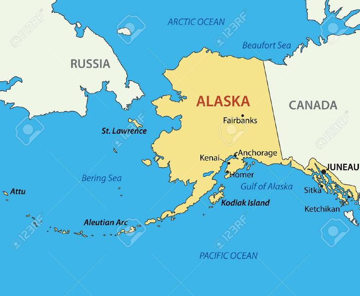 a map of alaska with the capital and major cities