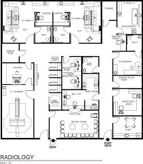 the floor plan for an office building with three floors and four rooms, all in black and