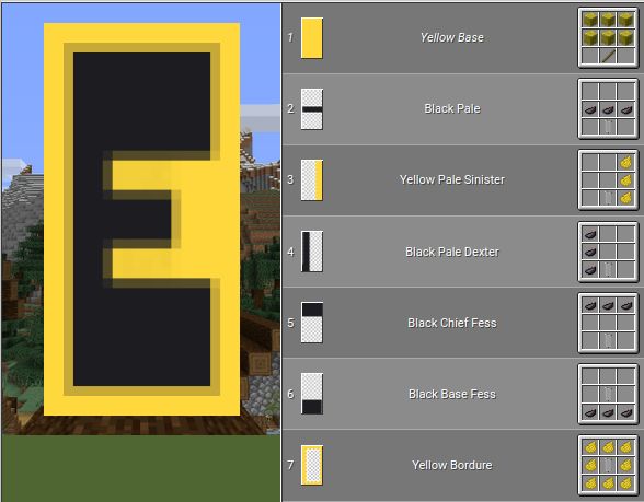 an image of a yellow and black door in minecraft with the text below it