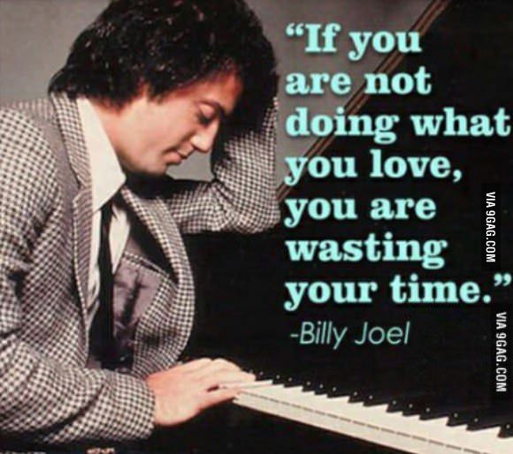 a man sitting at a piano with his hand on the keyboard and a quote from billy jol