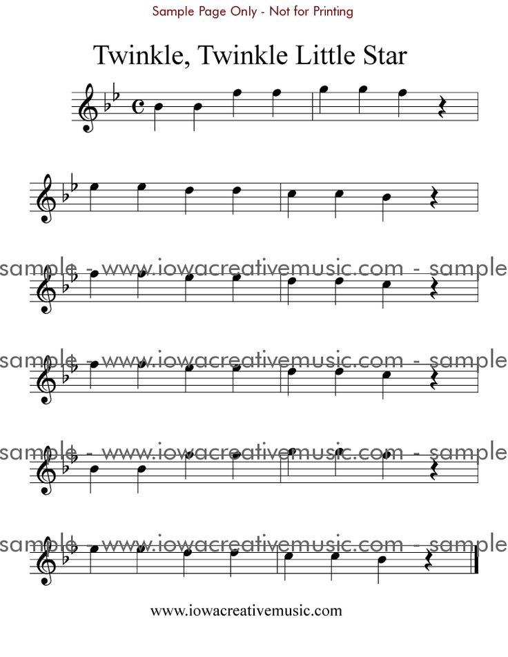 the music sheet for twinkle, twinkle little star