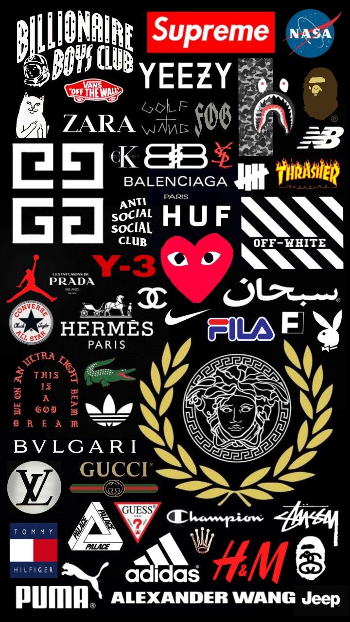 many different types of stickers on a black background with the words and symbols above them