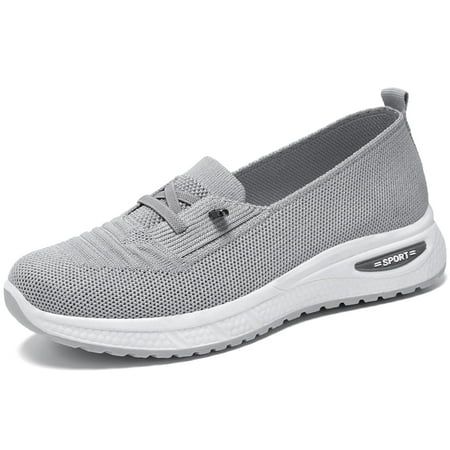 DADAWEN Women's casual sneakers slip on flat.These stylish and comfortable casual shoes are very easy to put on and take off, and have a breathable mesh construction for extra comfort.Ideal for work or walking and relaxing. Size: M.  Color: Gray.  Gender: female.  Age Group: adult. Slip-on Low-top Leisure Sneakers, Casual Gray Breathable Slip-on Sneakers, Gray Flat Casual Sneakers, Gray Flat Slip-on Sneakers Casual Style, Comfortable Gray Flat Slip-on Sneakers, Gray Casual Slip-on Flat Sneakers, Casual Flat Heel Walking Shoes, Comfortable Gray Slip-on Flat Sneakers, Comfortable Gray Slip-on Sneakers