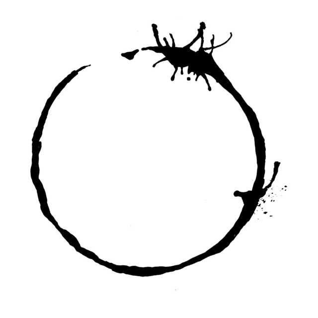 a black and white drawing of a circle