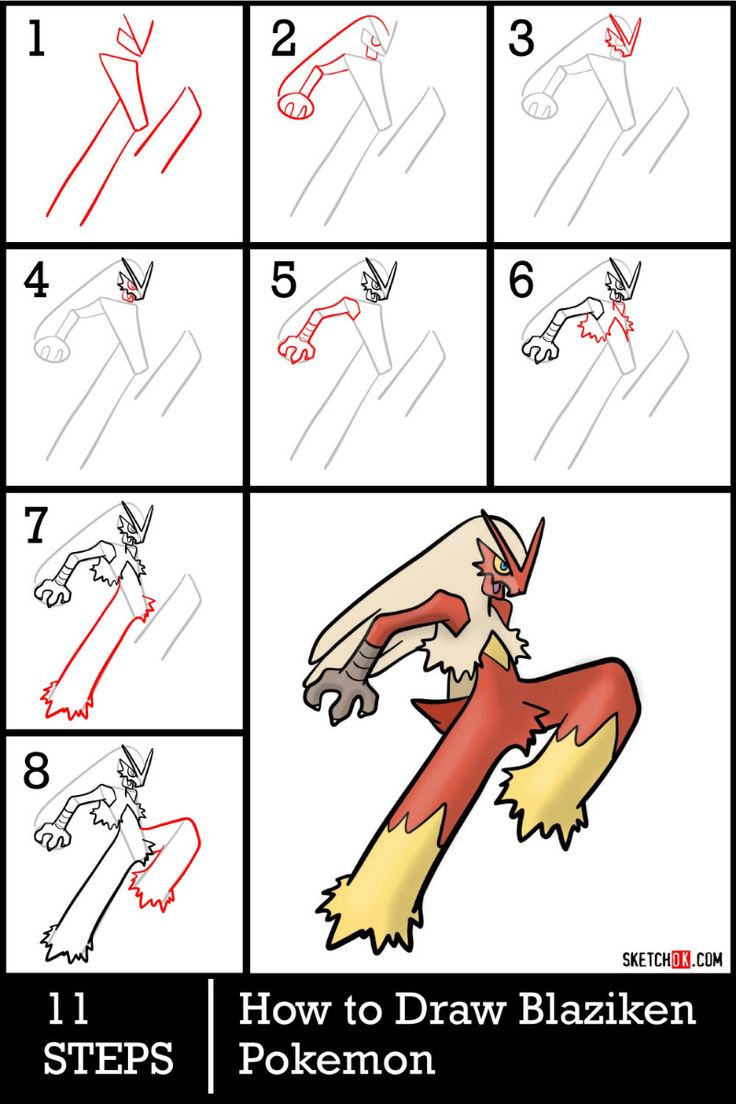 How to Draw Blaziken - Pokemon Drawing Guide in 2024 | Easy pokemon ...