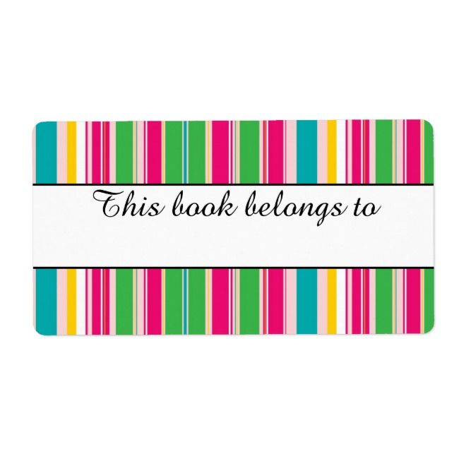 a colorful striped name tag with the words, this back belongs to you on it