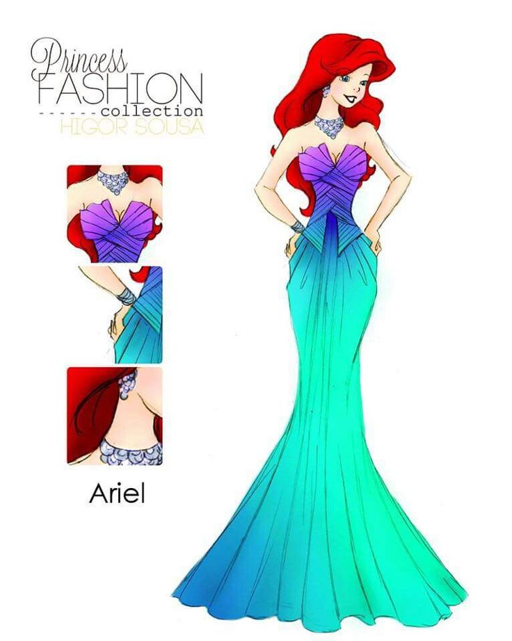 the little mermaid is wearing a blue and purple dress