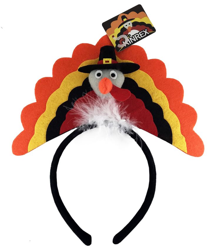 a headband with a turkey wearing a hat