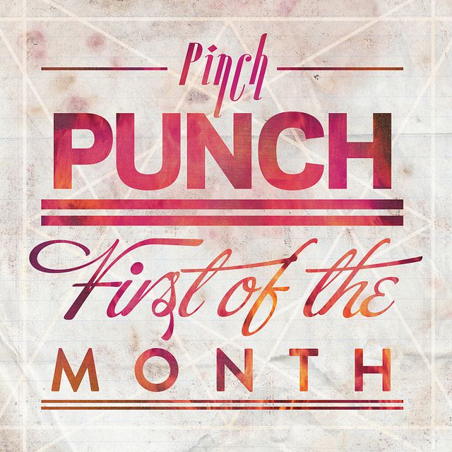 a sign that says punch fist of the month