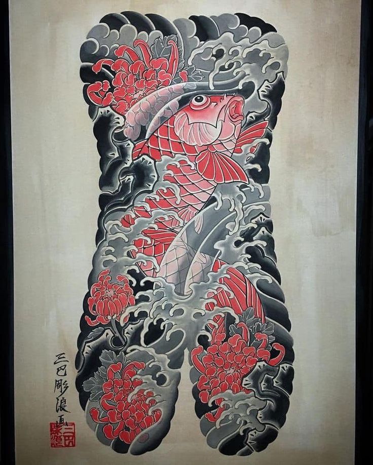 Tattoo Yakuza, Fish Dragon, Japanese Snake Tattoo, Sailboat Tattoo, Yakuza Tattoo, Back Piece Tattoo, Koi Tattoo, Full Back Tattoos, Fresh Tattoo