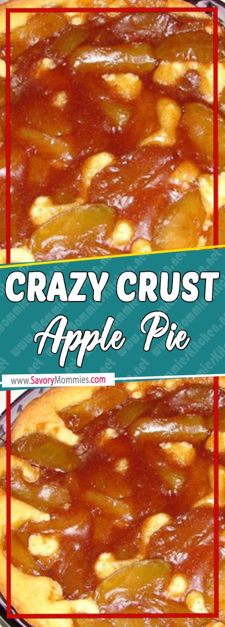 an apple pie is shown with the words crazy crust on top and below it's image