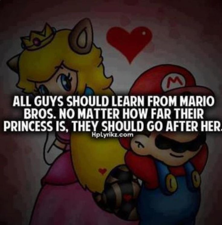 an image of mario and princess peach with the caption all guys should learn from mario bros