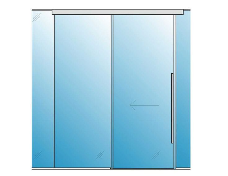 an image of a glass sliding shower door