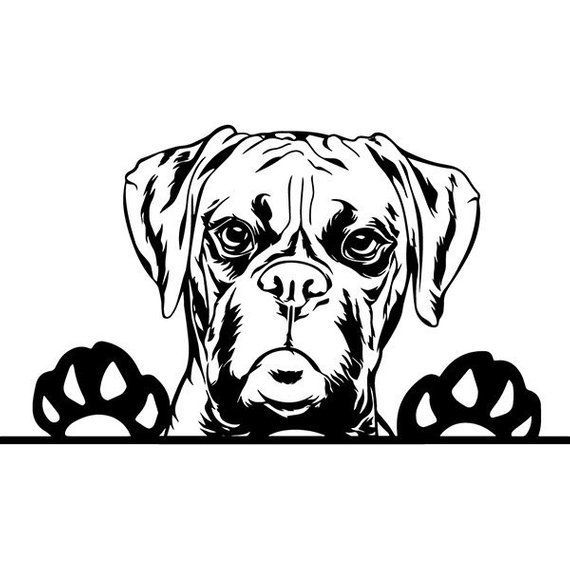 a black and white drawing of a dog with paw prints on it's chest