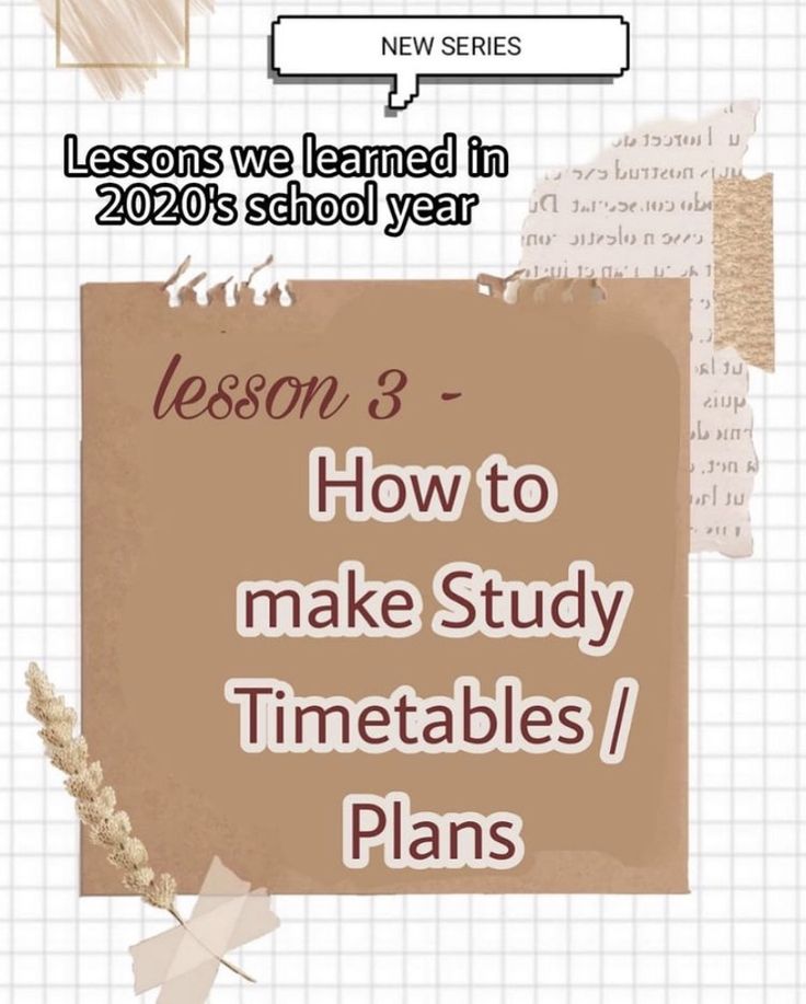 a poster with the words lesson 3 how to make study timetables / plans on it