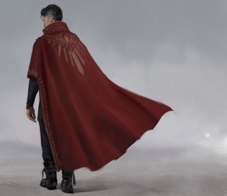 a man in a red cape and boots