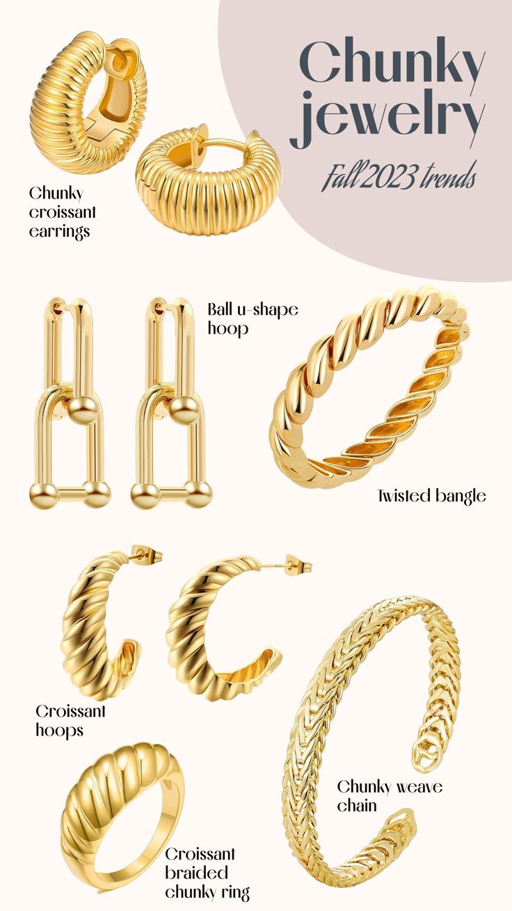 Top Jewelry Trends, Fall 2023 Fashion Trends, Chunky Accessories, Chunky Gold Jewelry, Fall Jewelry Trends, Fall 2023 Fashion, Jewellery Photography Inspiration, 2023 Fashion Trends, Glow Jewelry