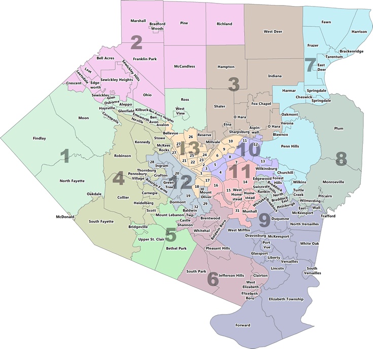 a map of the city of san francisco, california with numbers on each side and in different colors