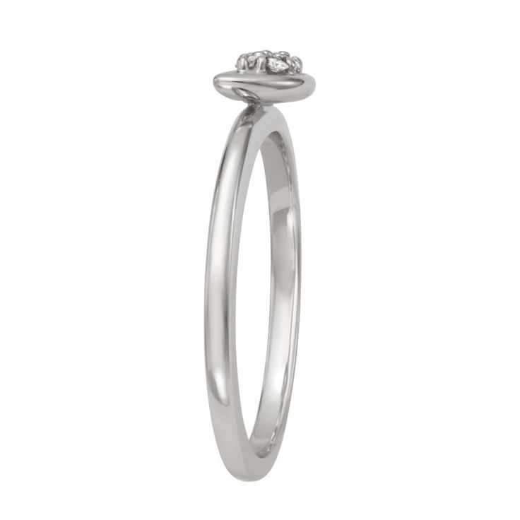 Your style will stand out whenever you wear this sterling silver Moissanite Outlet half moon ring.Click on this JEWELRY & WATCHES GUIDE to learn about fit, styles, materials and more! Width: 1.7 mm Nickel free Metal: sterling silver Plating: platinum, rhodium Finish: polished Packaging: boxedSTONE DETAILS Stone type: lab-created moissanite Total weight: 1/10 ct. Shape: round Setting: micro prong Gemstones may have been treated to enhance their appearance. Special care may be required. Please vis Sterling Silver Diamond Ring With Tension Setting For Anniversary, Silver Oval Diamond Ring With Single Diamond, Diamond White Stackable Rings With Single Diamond, Oval Silver Diamond Ring With Single Diamond, Modern Silver Diamond Ring With Halo, Modern Silver Halo Diamond Ring, Silver Anniversary Birthstone Ring With Single Diamond, Silver Diamond Ring With Round Band, Oval Sterling Silver Ring With Single Diamond