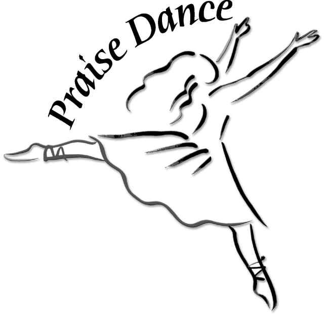 a black and white drawing of a ballerina with the words praise dance on it