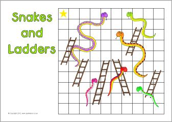 snakes and ladders crossword puzzle game for kids to learn how to draw them