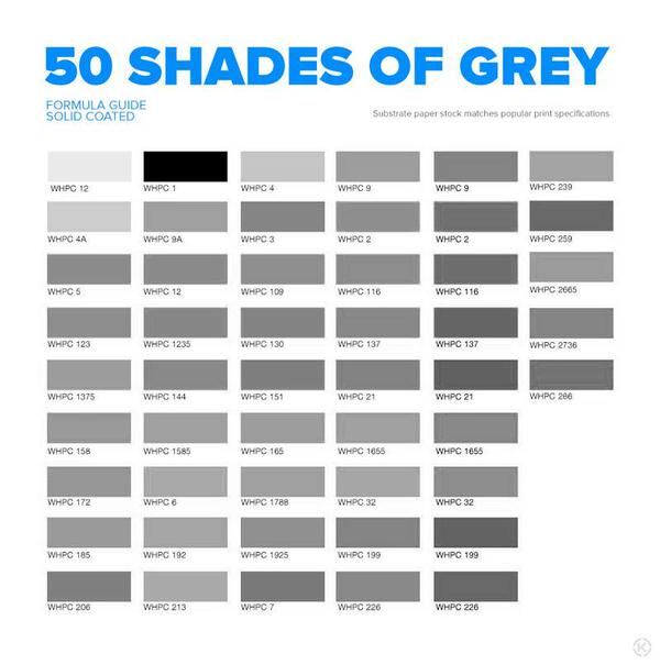 the 50 shades of grey poster is shown in blue and gray, as well as black and