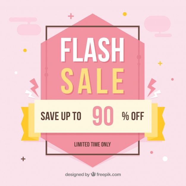 the flash sale is up to 90 % off