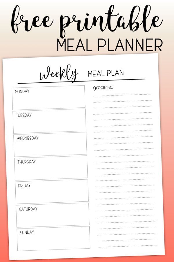 Printable Meal Planning Template - Paper Trail Design | Meal planning ...