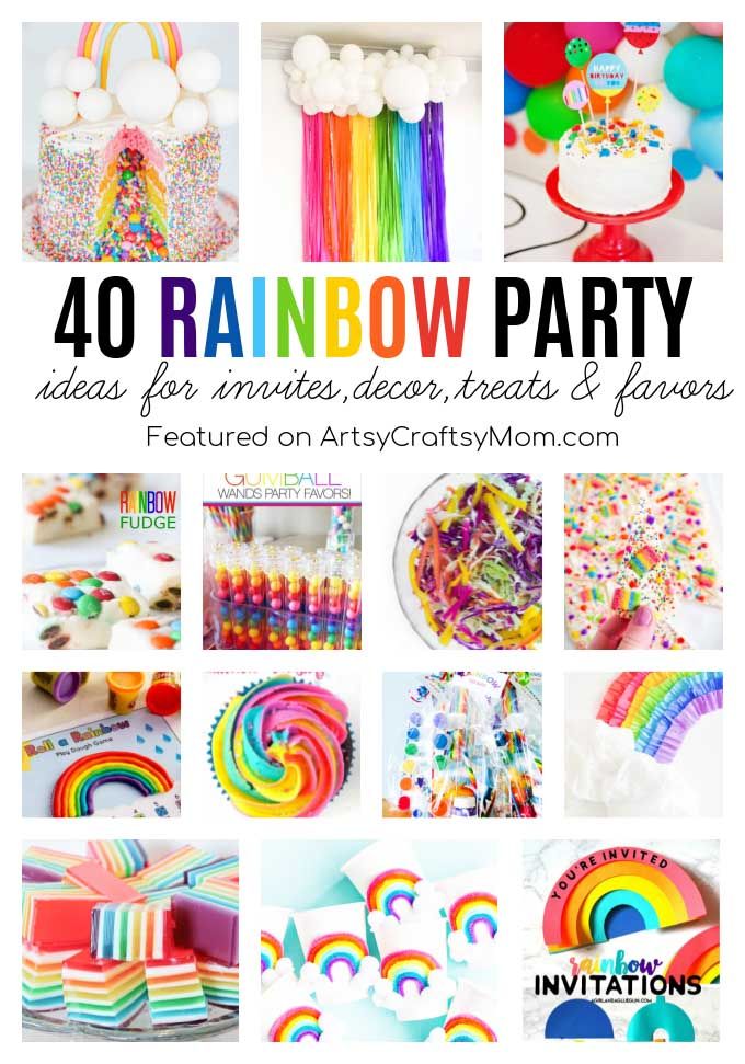 rainbow party ideas for parties, desserts and favors